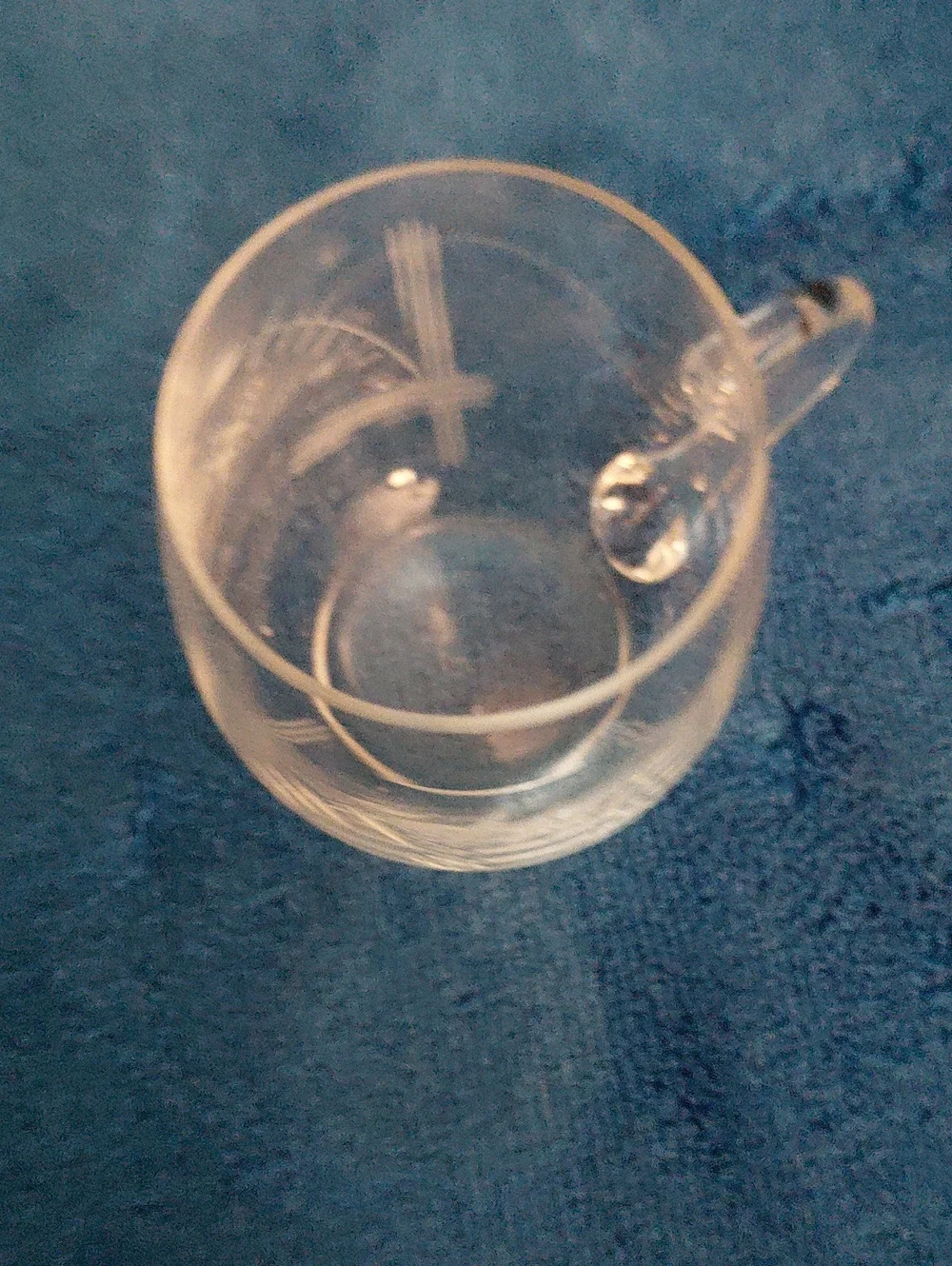 Demitasse Etched Clear Glass Espresso  Cups - Set of 6